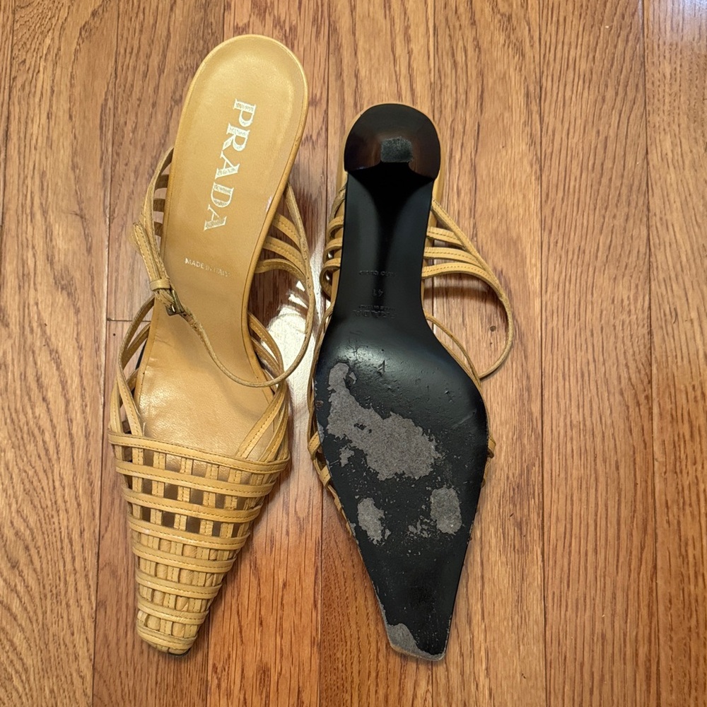 Prada Women's Brown Strappy Heels - Picture 3 of 4